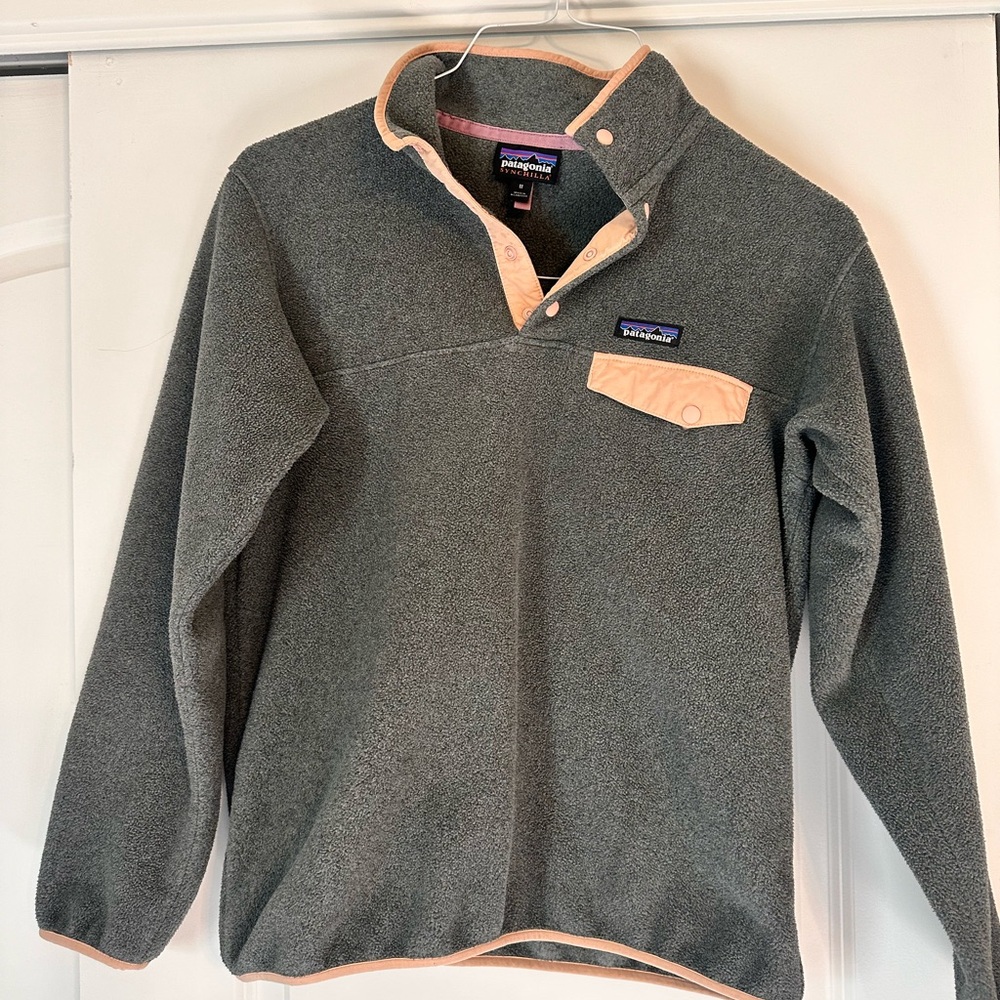 Patagonia Gray and Peach Sweatshirt